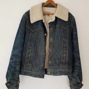 Lee Vintage Jean Jacket Sherpa Distressed